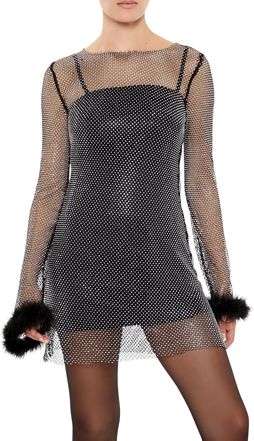 Forever 21 Women's Netted Rhinestone Combo Dress