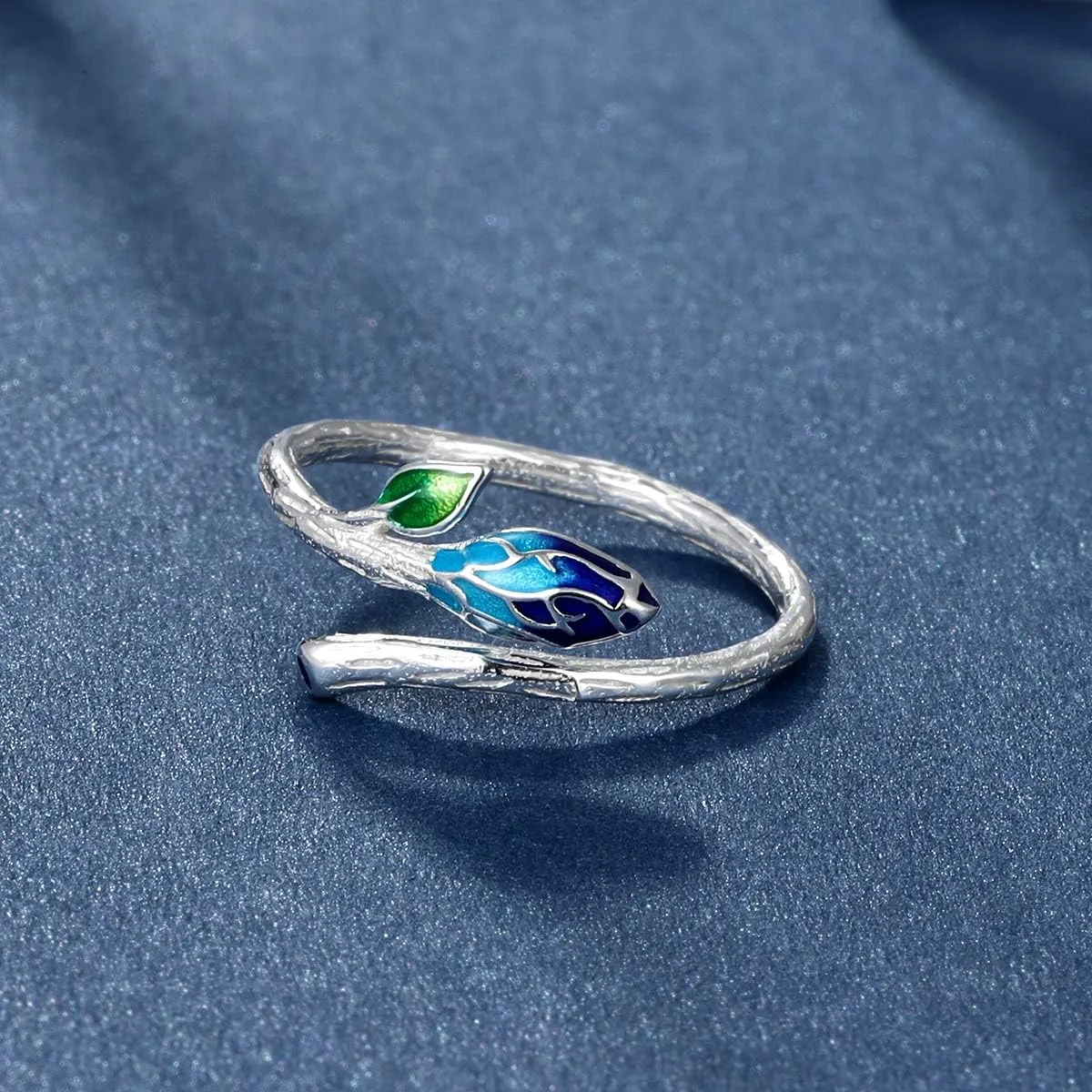 FOREVER QUEEN Women Olive Leaf Ring Sterling Silver 18K Gold plated Adjustable Infinity Leaf Branch Ring Stackbale Band Mother Wife Valentine Mother Day Gift