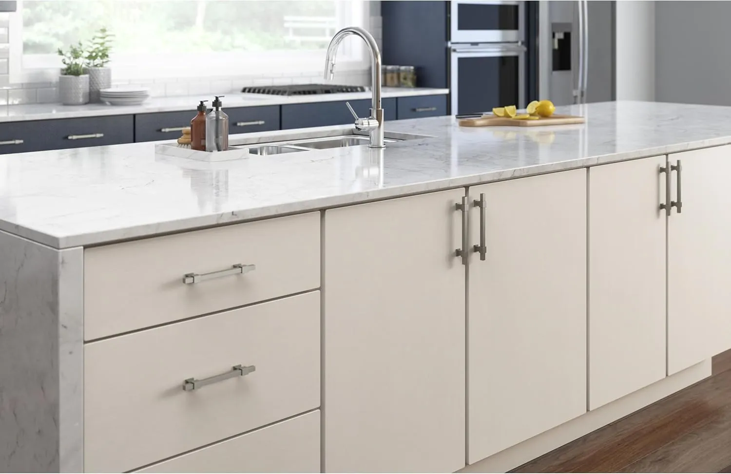 Franklin Brass Adjusta-Pull Square Bar (5-Pack) Adjustable Drawer Pulls/Cabinet Handles 1-3/8" to 6-5/16" Hole Center Matte Satin Nickel Kitchen Hardware, Doors, Dressers, Furniture P44368-SNM-B