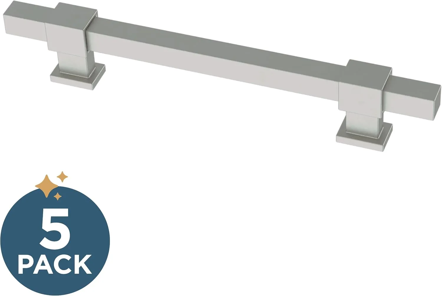 Franklin Brass Adjusta-Pull Square Bar (5-Pack) Adjustable Drawer Pulls/Cabinet Handles 1-3/8" to 6-5/16" Hole Center Matte Satin Nickel Kitchen Hardware, Doors, Dressers, Furniture P44368-SNM-B