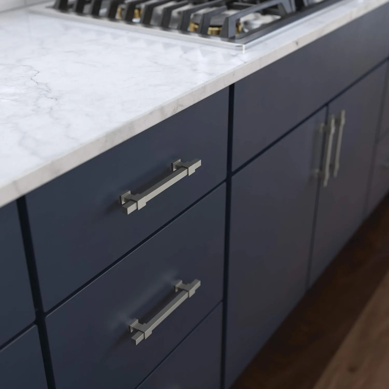 Franklin Brass Adjusta-Pull Square Bar (5-Pack) Adjustable Drawer Pulls/Cabinet Handles 1-3/8" to 6-5/16" Hole Center Matte Satin Nickel Kitchen Hardware, Doors, Dressers, Furniture P44368-SNM-B