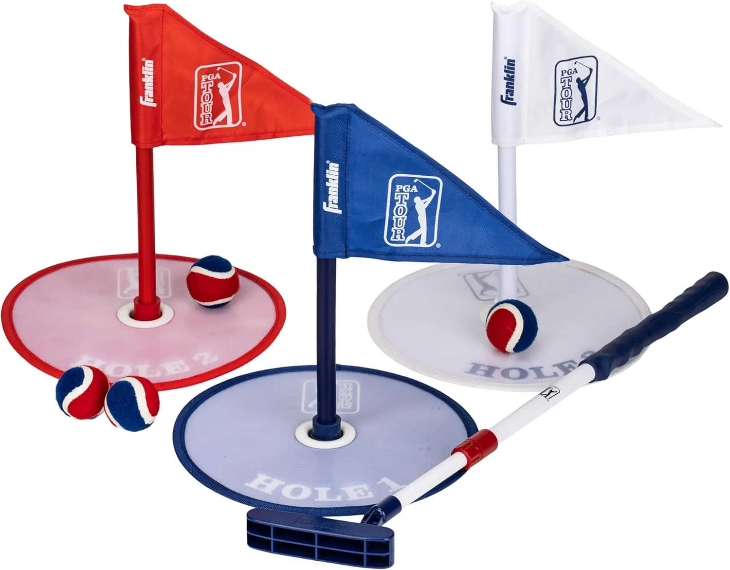 Franklin Sports Kids Indoor Mini Golf Set - PGA Tour Putt N' Stick Mini Golf Set for Boys   Girls - Toy Indoor Mini Golf Game for Kids - Perfect Youth Golf Set for Ages 3  - Putter, Balls   Holes Set