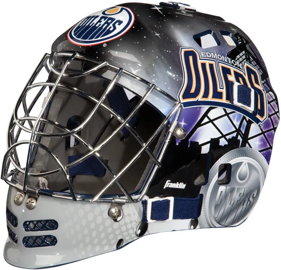 Franklin Sports NHL Team Logo Mini Hockey Goalie Mask with Case - Collectible Goalie Mask with Official NHL Logos and Colors