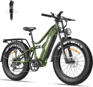 FREESKY 2000W Electric Bike with BAFANG Motor & 48V 30Ah Samsung Cells Battery, 35MPH Max Speed, 120 Miles Range, Full Suspension Mountain Ebike for Adults, 26" Fat Tires, Smart Keys, Hydraulic Brakes