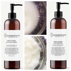 French Lavender Shampoo & Conditioner Set Sulfate Free Natural-Organic Essential Oils Color Safe 8oz ea