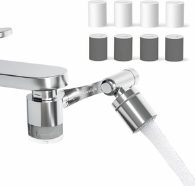Frizzlife Splash-proof Sink Faucet Extender with Filter, Certified Reduce 99% Chlorine, 1440° Rotating Tap Aerator, 3 Modes Spray Attachment for kitchen/Bathroom/Toddlers, 8pcs Replacement Filter