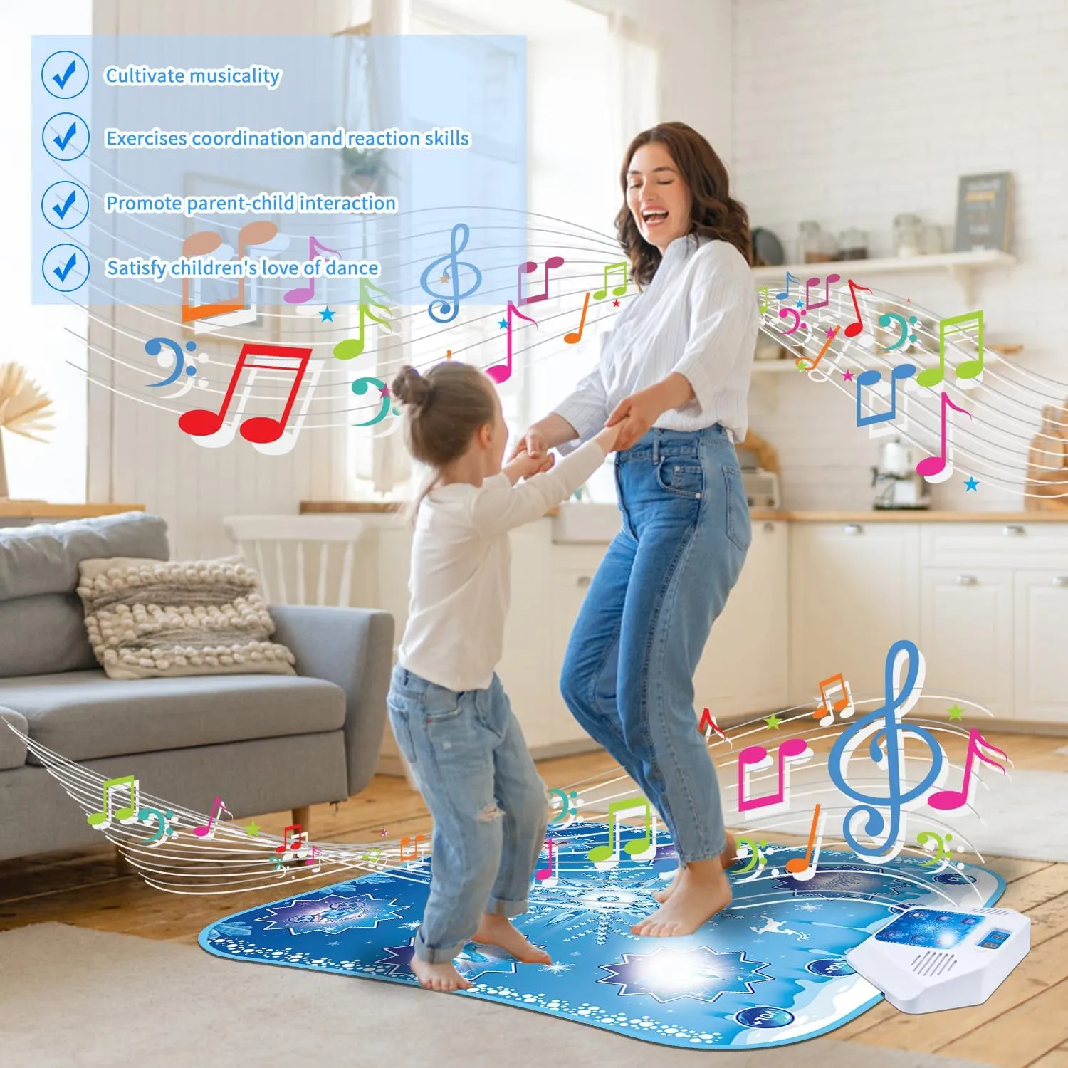 Frozen Toys Dance Mat for Girls - Electronic Dance Mat with Wireless Bluetooth for Children,Light Up LED Kids Musical Mat, Dance Floor Mat,Birthday Xmas Gifts for 3 5 7 9 10  Year Old Girls Boys