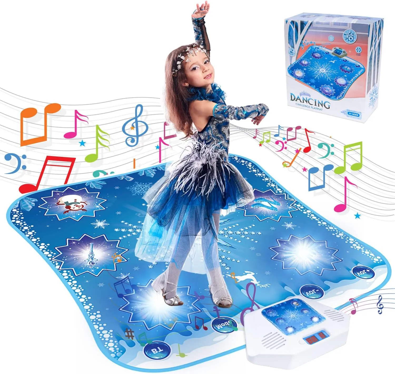 Frozen Toys Dance Mat for Girls - Electronic Dance Mat with Wireless Bluetooth for Children,Light Up LED Kids Musical Mat, Dance Floor Mat,Birthday Xmas Gifts for 3 5 7 9 10  Year Old Girls Boys