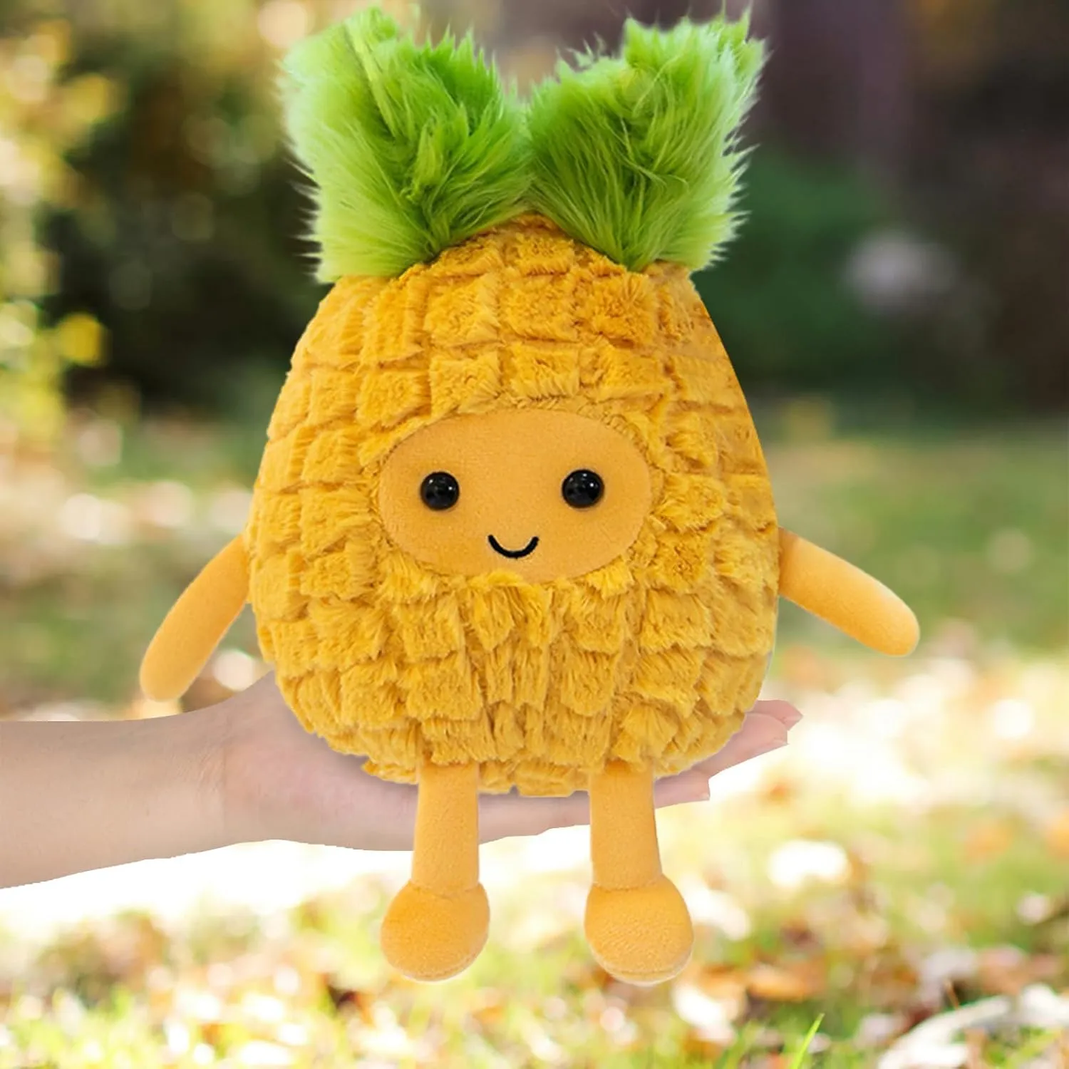 Fruit Pineapple Stuffed Animals Plush Toys - Super Soft & Washable, Adorable Kids Character Animal Pillows, Perfect for Room Decor, Gifts for Ages 3 , Showcase Your Mood (Yellow-Pineapple,11 inch)
