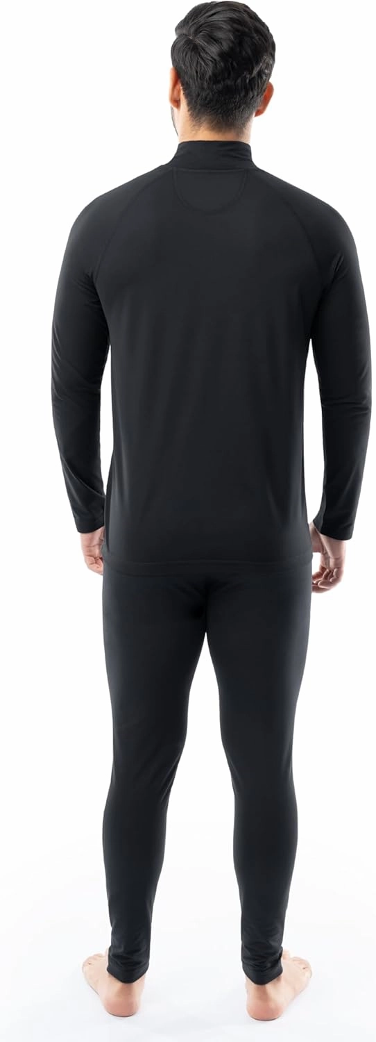 Fruit of the Loom Men's Sueded Jersey Mock Neck Thermal Underwear Base Layer Set