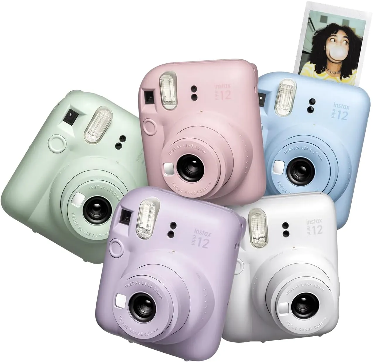 Fujifilm Instax Mini 12 Instant Camera Mint Green   Fuji Film Value Pack (40 Sheets)   Shutter Accessories Bundle, Incl. Compatible Carrying Case, Quicksand Beads Photo Album 64 Pockets