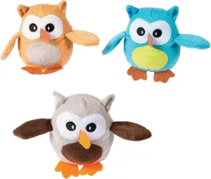 Fun Express 4” Mini Plump Plush Owls - Bright Colors - Adorable Stuffed Animal Toys for Kids, Party Favors, and Collectibles - 12 Pieces