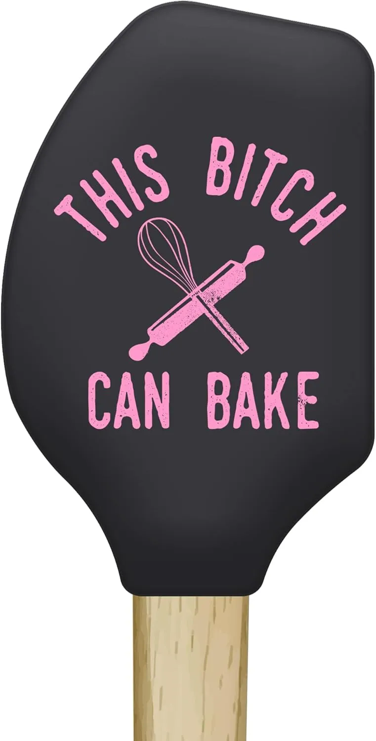 Funny Offensive Spatulas Hilarious Novelty Cooking And Baking Utensils Funny Silicone Scraper Spatula Sarcastic Cool Food Novelty Spatulas for Baking This Bitch