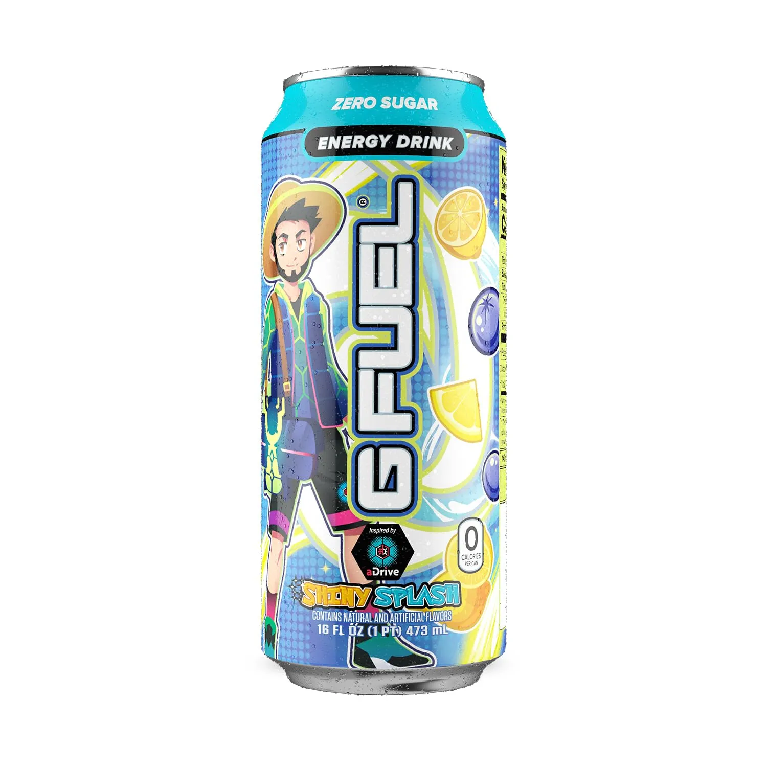 G Fuel Energy Drink, Blueberry Lemonade, Sugar Free Beverage with 140mg Caffeine, Daily Energy Boost with Focus Amino, Vitamin   Antioxidants, 16 oz Cans (aDrive, 12-Pack)