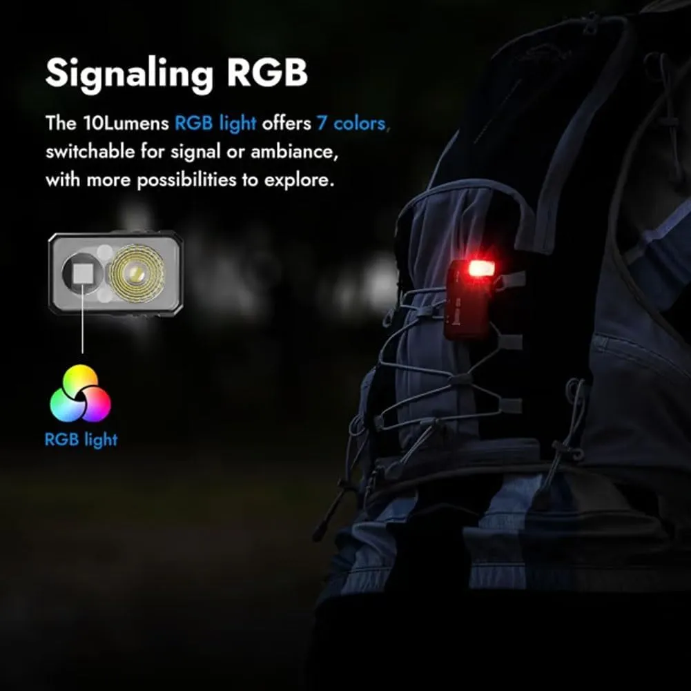 G5 EDC Light 400 Lumens, Rechargeable Magnetic Mini Flashlight, Super Bright 3 Modes Keychain Flashlight, 180° Rotation, Dual Light, IP68 Waterproof, for Outdoor, Emergency & Daily Carry(B)