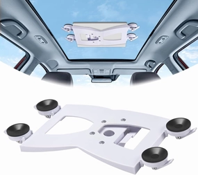 GADFISH Adjustable Starlink Mini Roof Mount, Starlink Mini Mount with 4 Adjustable Suction Cup, Anti-Gravity Starlink Mini Holder for Outdoor Travel / Campin / RV Receiving Signal, White