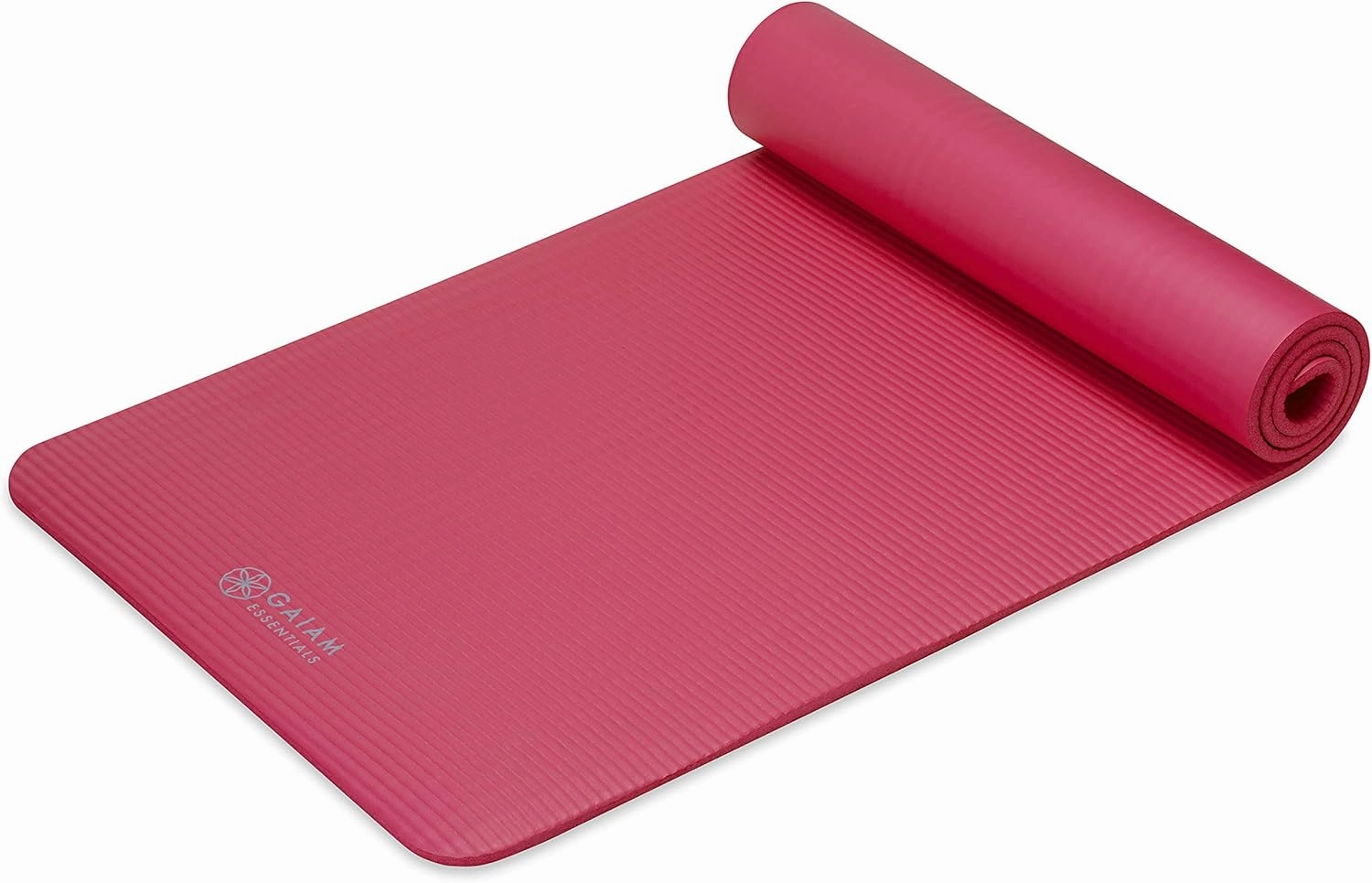 Gaiam Essentials Thick Yoga Mat Fitness & Exercise Mat with Easy-Cinch Yoga Mat Carrier Strap, 72"L x 24"W x 2/5 Inch Thick