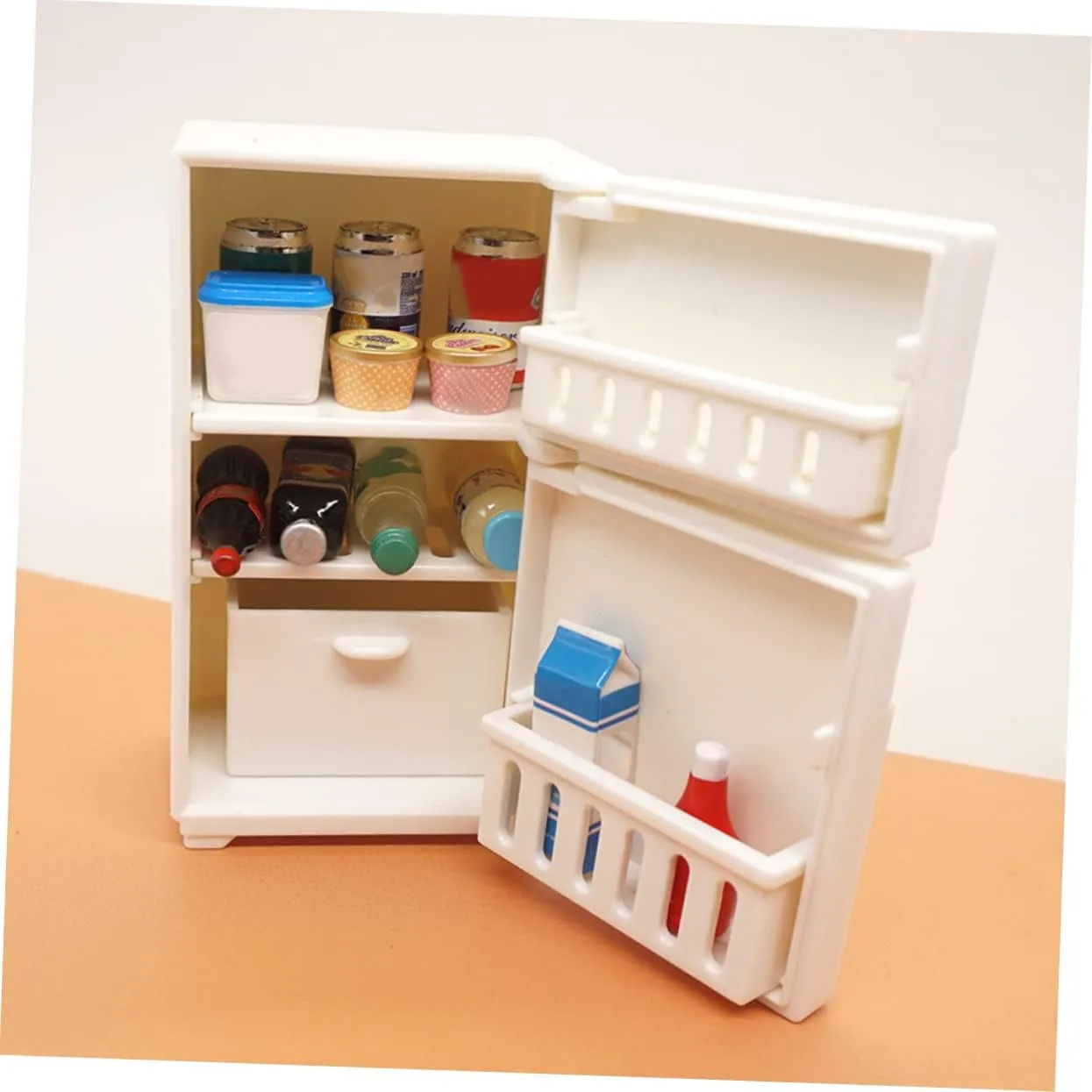 GALPADA 2sets Miniature Refrigerator Dollhouse Fridge Accessories Compact Kitchen Furniture for Creative Play Enhances Dollhouse Atmosphere 2pcs*2