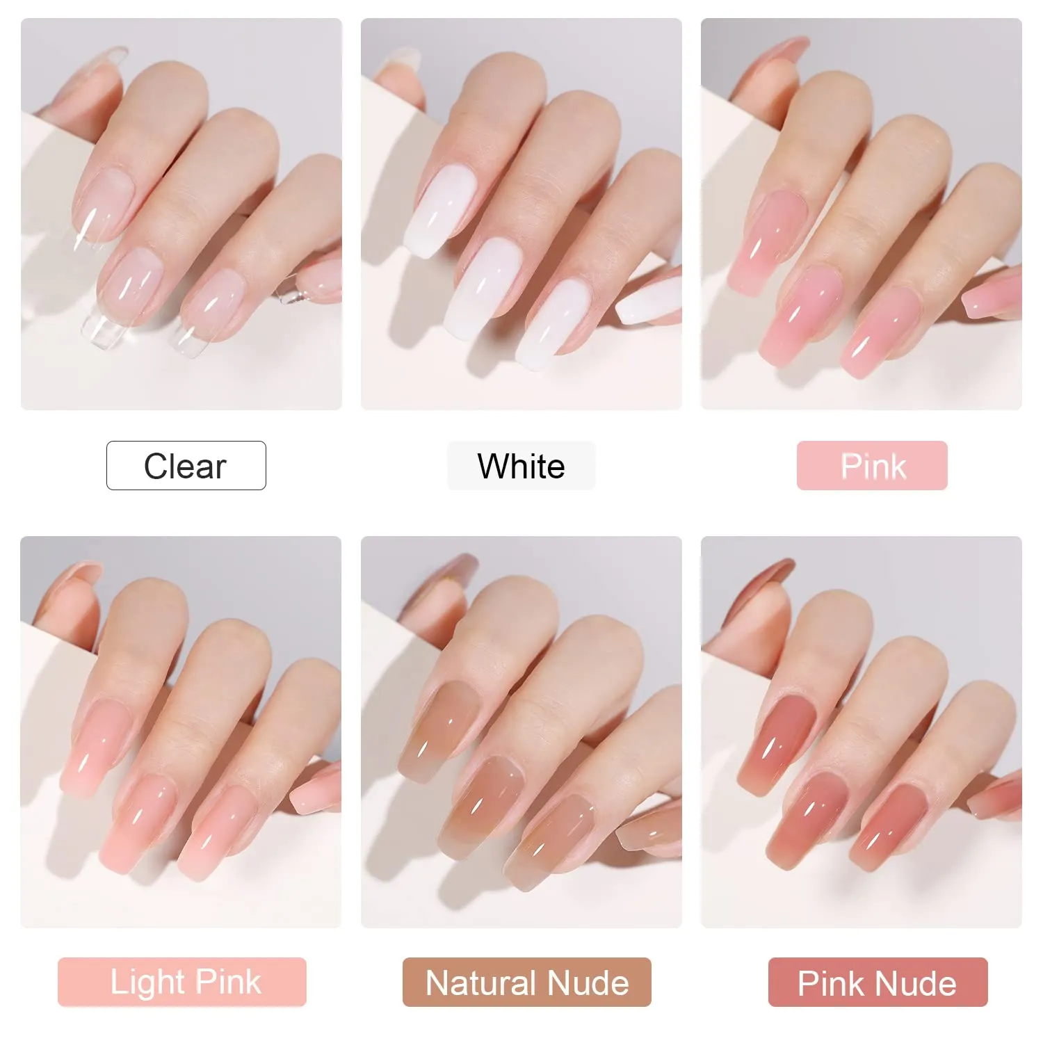GAOY Poly Gel Nail Kit with U V Light Starter Kit, 6 Pcs Builder Gel Extension Kit for Beginners with Everything Nail Art DIY