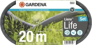 Gardena Liano Life Textile Hose 1/2 inch, 20m: Highly flexible textile garden hose, with PVC inner tube, no kinking, lightweight, weather-resistant (18450-20)