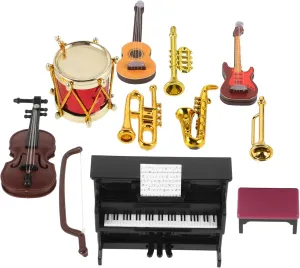 Garneck 1 Set Miniature Music Instrument Decoration of Dollhouse Props for Realistic Scene Layouts Includes Piano Violin and More for Mini House Supplies