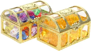 Garneck 1Set Diving Gem Pool Set with Treasure Chest Shiny Fake Diamonds Coins and Ingot for Pirate Games and Pool Parties