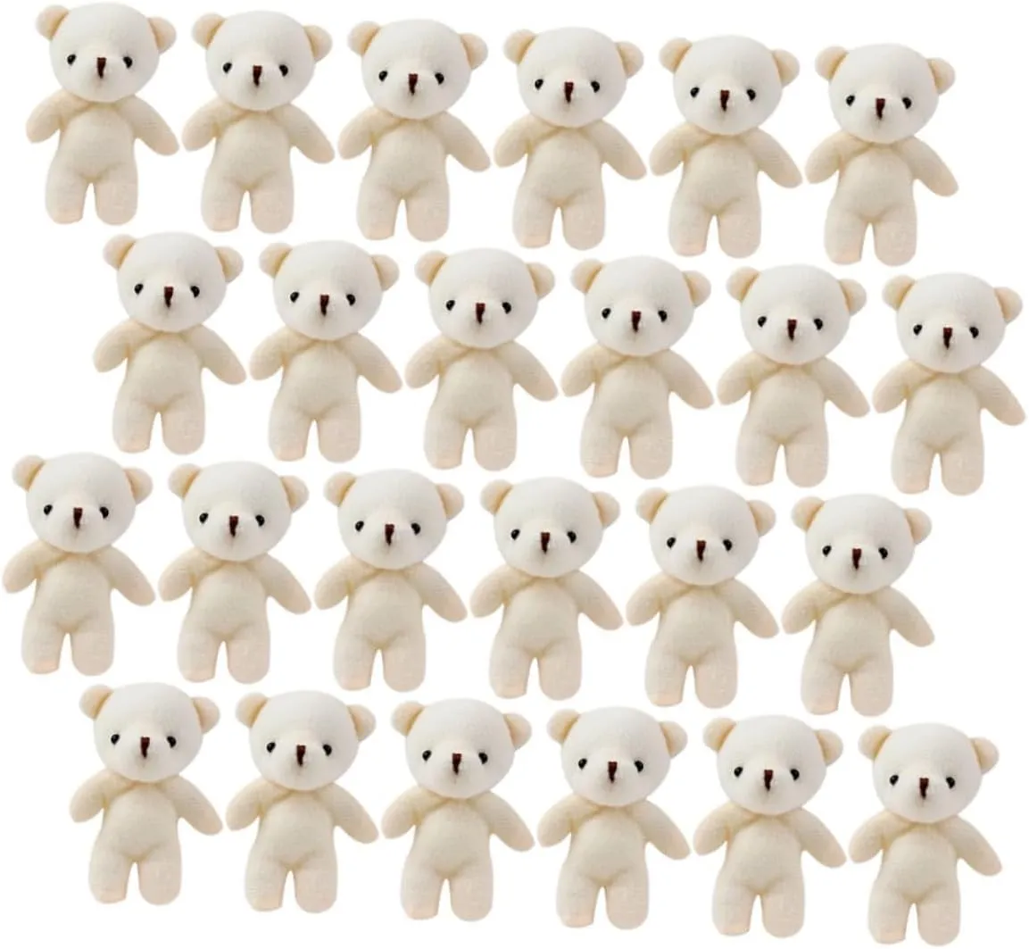 Garneck 24pcs Mini Plush Bear Keychain Pendants Soft DIY Charm for Home Accessory for Backpack Handbag Car Decoration Lightweight Stuffed Animal
