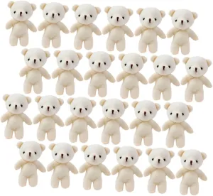Garneck 24pcs Mini Plush Bear Keychain Pendants Soft DIY Charm for Home Accessory for Backpack Handbag Car Decoration Lightweight Stuffed Animal