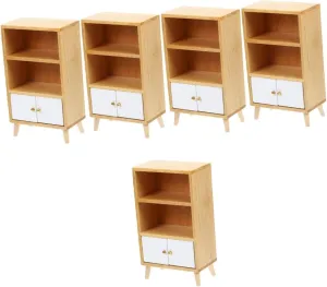 GARVALON Miniature Bookshelf Model Tiny Doll House Furniture for Compact Wood Design for Mini House Decor and Playtime Fun