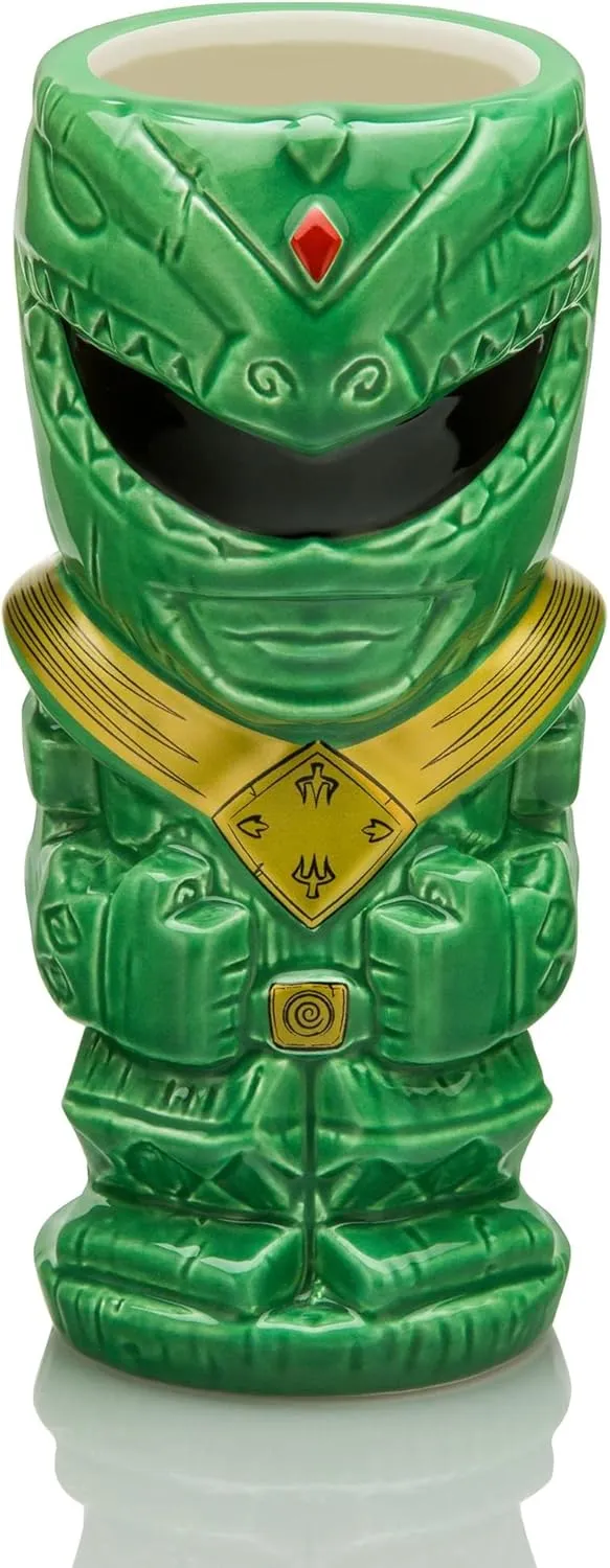 Geeki Tikis Power Rangers Green Ranger 16-Ounce Ceramic Mug | Cocktail Tumblers, Beer Mug Glassware For Liquor, Beverages, Pub Drinks, Tropical Drinkware For Home Barware Decor | Mighty Morphin Gifts
