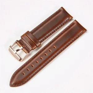Genuine Leather Watch Band 18mm 20mm 22mm Quick Release Watch Straps Watchbands Belt with Solid Buckle(White-Patch Five-Pointed star4,18mm)