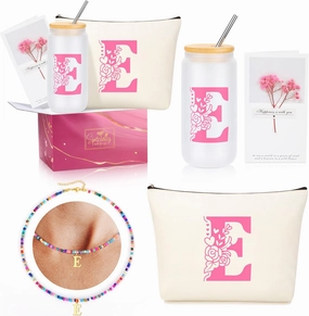 Gifts for Women Teen Girls, Teen Girl Gifts Trendy Stuff Christmas Birthday Gifts for 10 11 12 13 14 15 16 17 18 Year Old Girls Tween Girls Gift Set for Her Friend Sister Daughter Pink Initial E