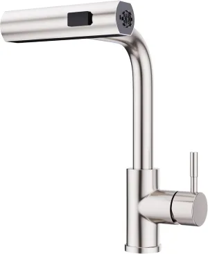 GIMILI Kitchen Faucet with Pull Down Sprayer, Brushed Nickel Waterfall Single Hole Kitchen Sink Faucets, for RV, Farmhouse, Laundry, Outdoor, Utility, and Campers