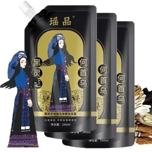 Ginger Plant and Polygonum Multiflorum Shampoo Set - Anti-Hair Loss, Oil Control, Anti-Dandruff - 3 x 240ML From Japan