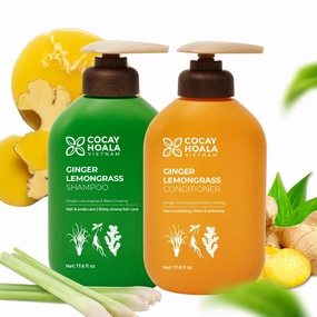 Ginger Lemongrass Shampoo & Conditioner Set - Paraben Free, Nourishing, Hair Growth & Hair Loss, Itchy Scalp Relief, Adds Volume, All Natural Shampoo