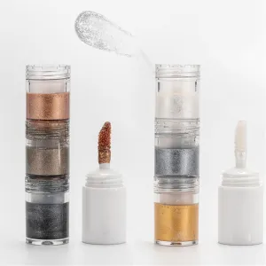 Glitter Liquid Eyeshadow 6 Colors Liquid Glitter Eyeshadow Set Glitter Eye Shadow Waterproof Long Lasting Sparkling Eye Shadow Lip Makeup,Creates High-Impact,Multi-Dimensional Eye Looks,2PCS