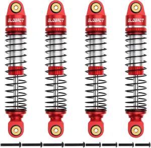 GLOBACT 59MM Aluminum RC Oil Shock Adjustable Front & Rear Shocks for TRX4M 1/18 RC Crawler Upgrade Accessories (Red)