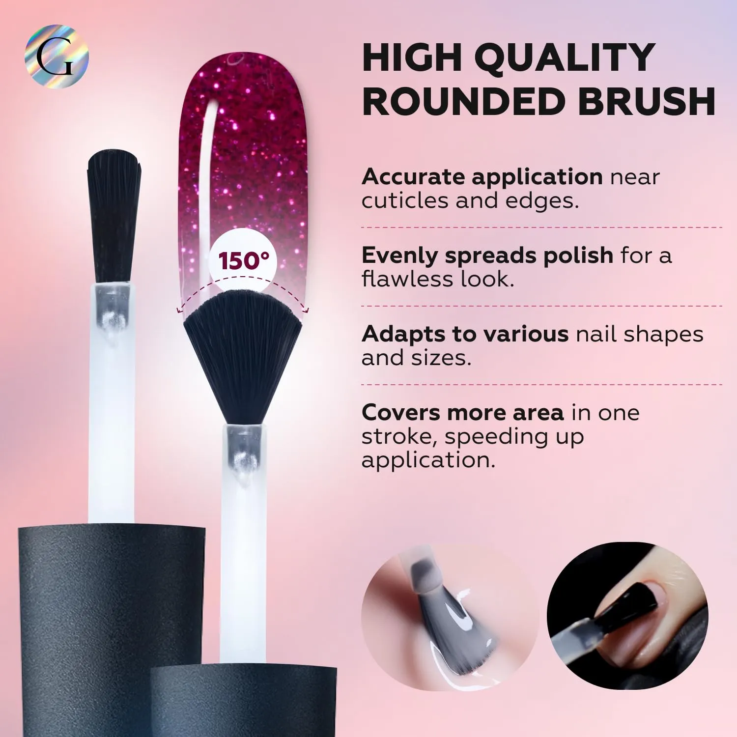 GLOSS Sparkly Shiny Gel Nail Polish Set | 6 Pcs with Gold Glitter, Sparkly Green, Silver Radiance, Red Glitter, Pink Shimmer & Blue Glow Colors, Gel Polish Soak Off UV LED, DIY Manicure at Home