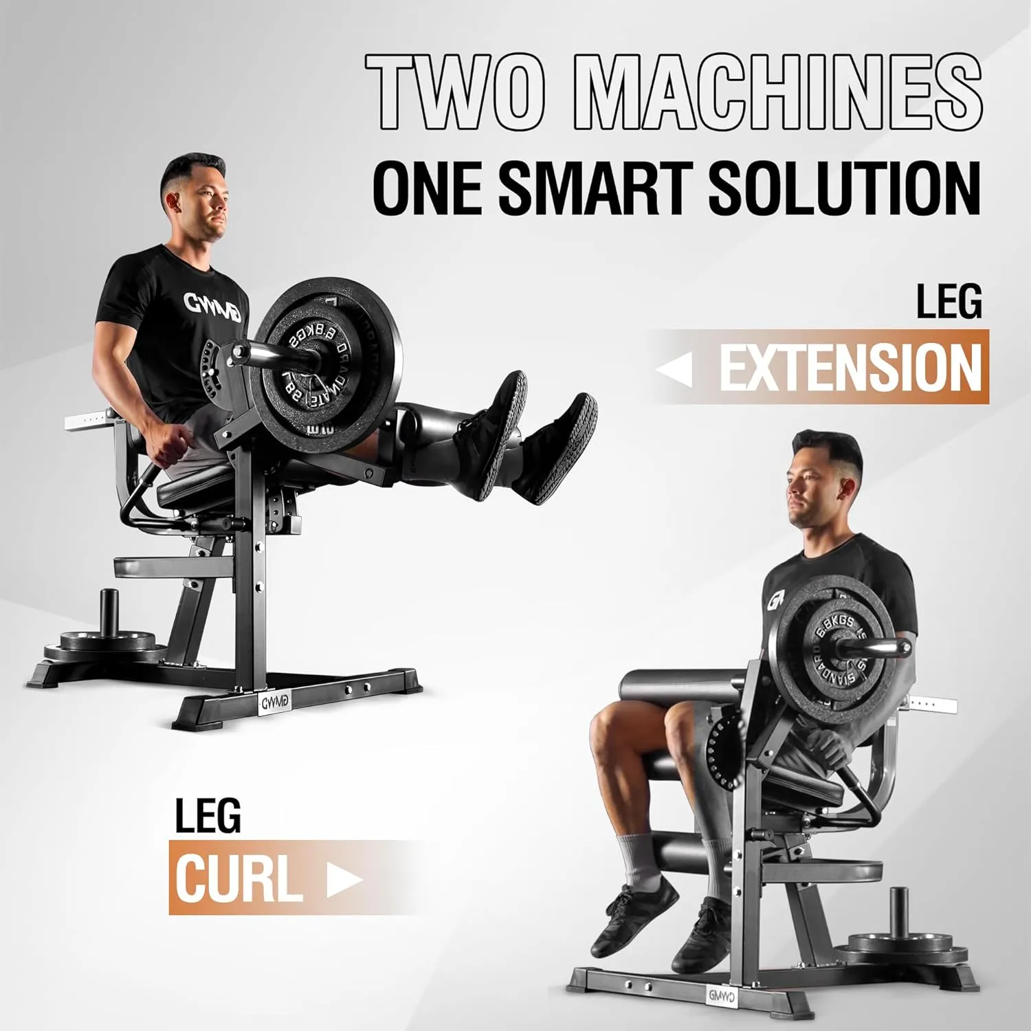 GMWD Leg Extension and Curl Machine, Lower Body Special Leg Machine, Adjustable Leg Exercise Bench with Plate Loaded, Leg Rotary Extension for Thigh, Home Gym Weight Machine