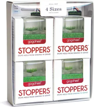 GoGoHeel STOPPERS Heel Protectors - Stops Sinking into Grass (4 Size Set) - Made in USA