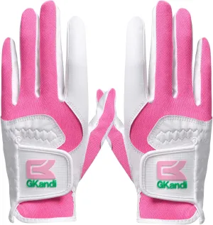 Golf Gloves Women Rain Grip Hot Wet All Weather Value 1 Pair, Both Hands Left Right Handed Golfer, Left Right Hand Womens Golf Glove Comfortable Breathable Mesh for Ladies