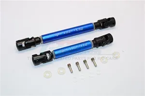 GPM For Traxxas TRX-4 Trail Defender Crawler Upgrade Parts Steel Adjustable Main Shaft With Aluminum Body - 1Pr Set Blue