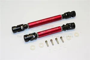 GPM For Traxxas TRX-4 Trail Defender Crawler Upgrade Parts Steel Adjustable Main Shaft With Aluminum Body - 1Pr Set Red