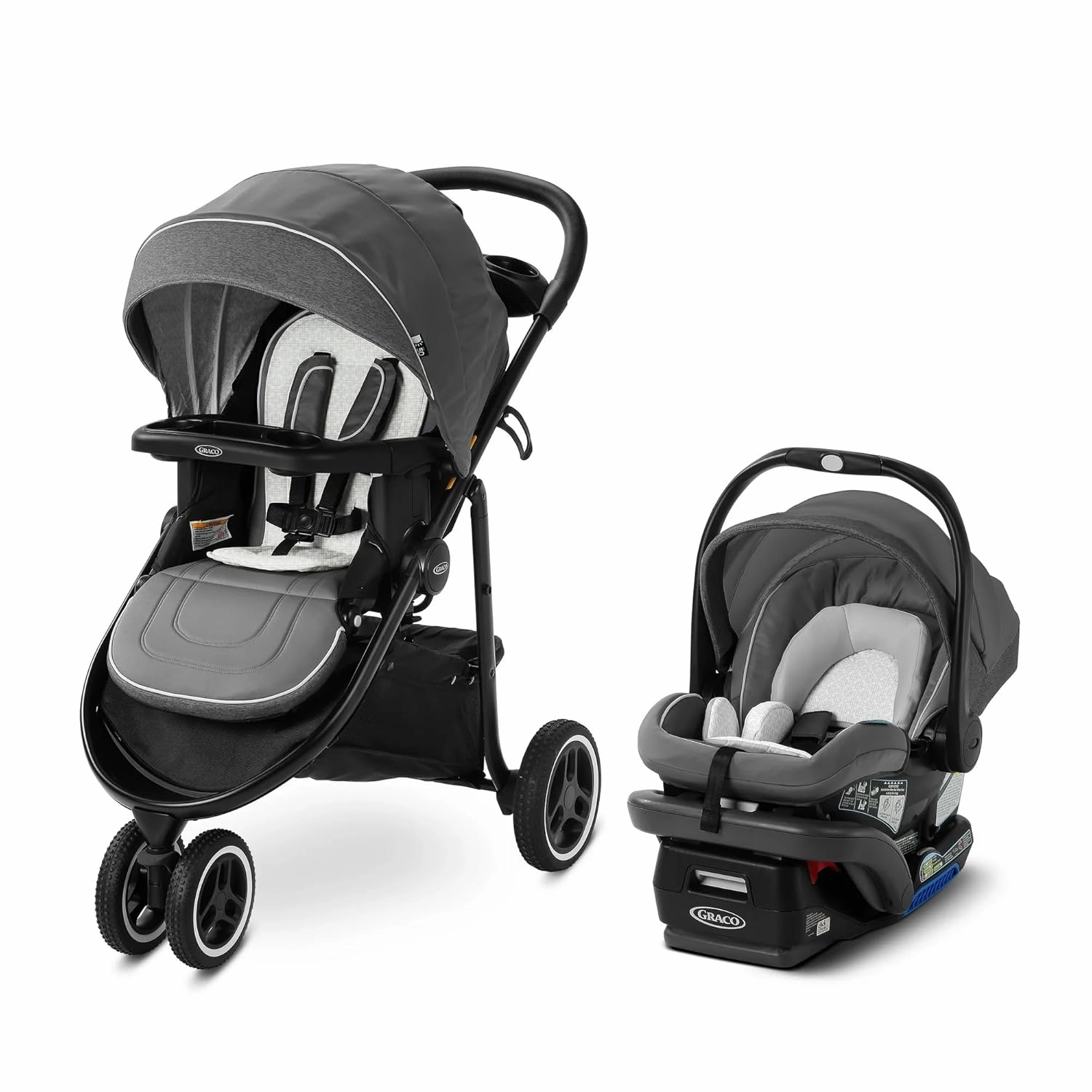 Graco Modes 3 Lite Platinum Travel System with Adjustable Reversible Seat, One Hand Fold, Lightweight Frame, and SnugRide SnugLock 35 DLX Infant Car Seat, Wit