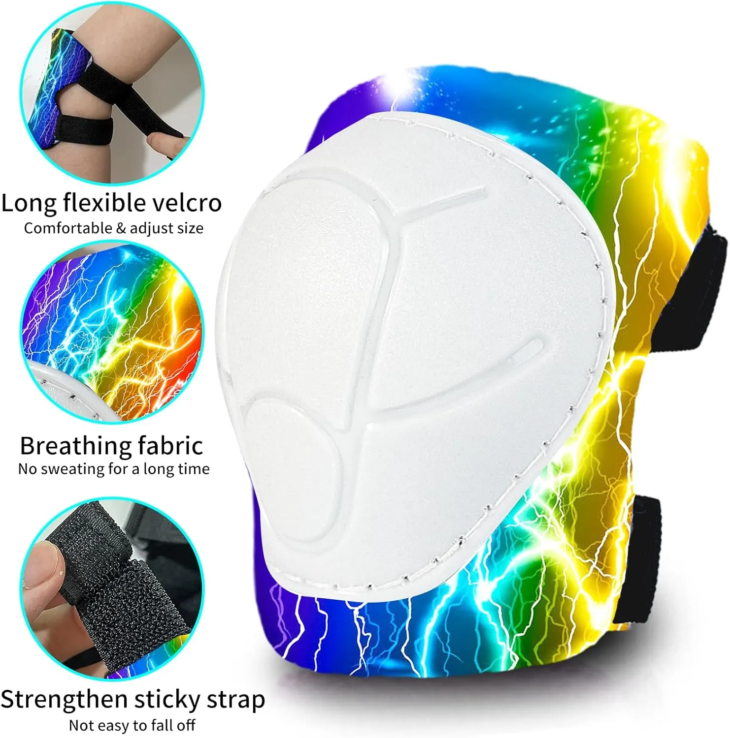 Gradient Color Kids Protective Gear Set Knee Pads for Kid 2-14 Years,W/ Adjustable Strap Kids/Youth Knee Pads Elbow Pads Wrist Guards Set for Inline Roller Skates,Cycling,BMX Bike,Skateboard,Scooter
