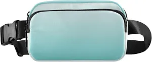 Gradient Mint Green Fanny Belt Bag Waist Packs Crossbody Bags Bum Bag for Running Hiking Travel Workout Adjustable Strap for Women Men