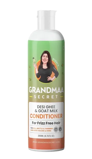 GRANDMA SECRET'S Desi Ghee and Goat Milk Conditioner - Handmade Natural Conditioner for Extreme Dry Hair - Anti Frizz for Soft, Shiny Hair - Sulphate/Paraben Free - 200mL
