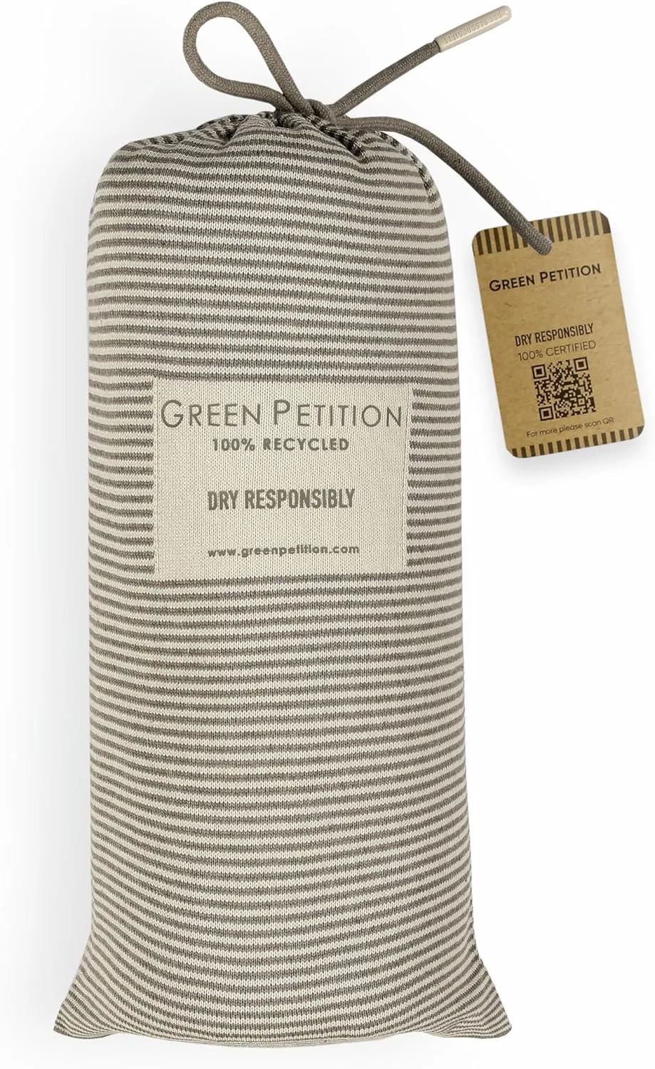 Green Petition Calm Clay Towel 40”x70” Beach Towel with Carrying Bag, 100% Recycled, Quick Dry, Compact, Undyed, Ecofriendly, Organic Towel, Bath Towel, Multipurpose Use for Sports, Travel, Fitness.