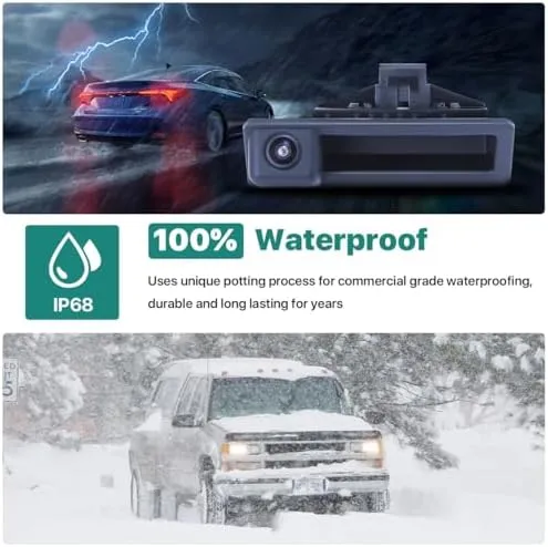 GreenYi AHD 720P Vehicle Backup Camera for BMW E82 E88 E84 E90 E91 E92 E93 E70 E60 E61 E39 3 5 X5 X6, Car Rear View 170 Fisheye Lens IP68 Waterproof Trunk Handle Camera