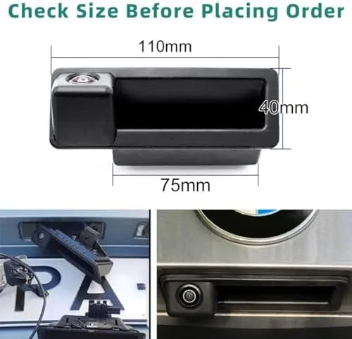 GreenYi AHD 720P Vehicle Backup Camera for BMW E82 E88 E84 E90 E91 E92 E93 E70 E60 E61 E39 3 5 X5 X6, Car Rear View 170 Fisheye Lens IP68 Waterproof Trunk Handle Camera